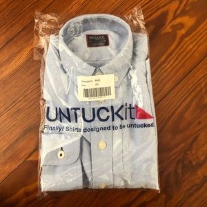 NWT untuckit Brie light blue button down